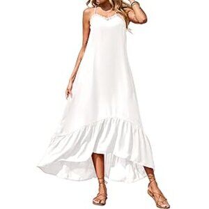 NWT: BTFBM Cream Summer Dress with Ruffles Sz M